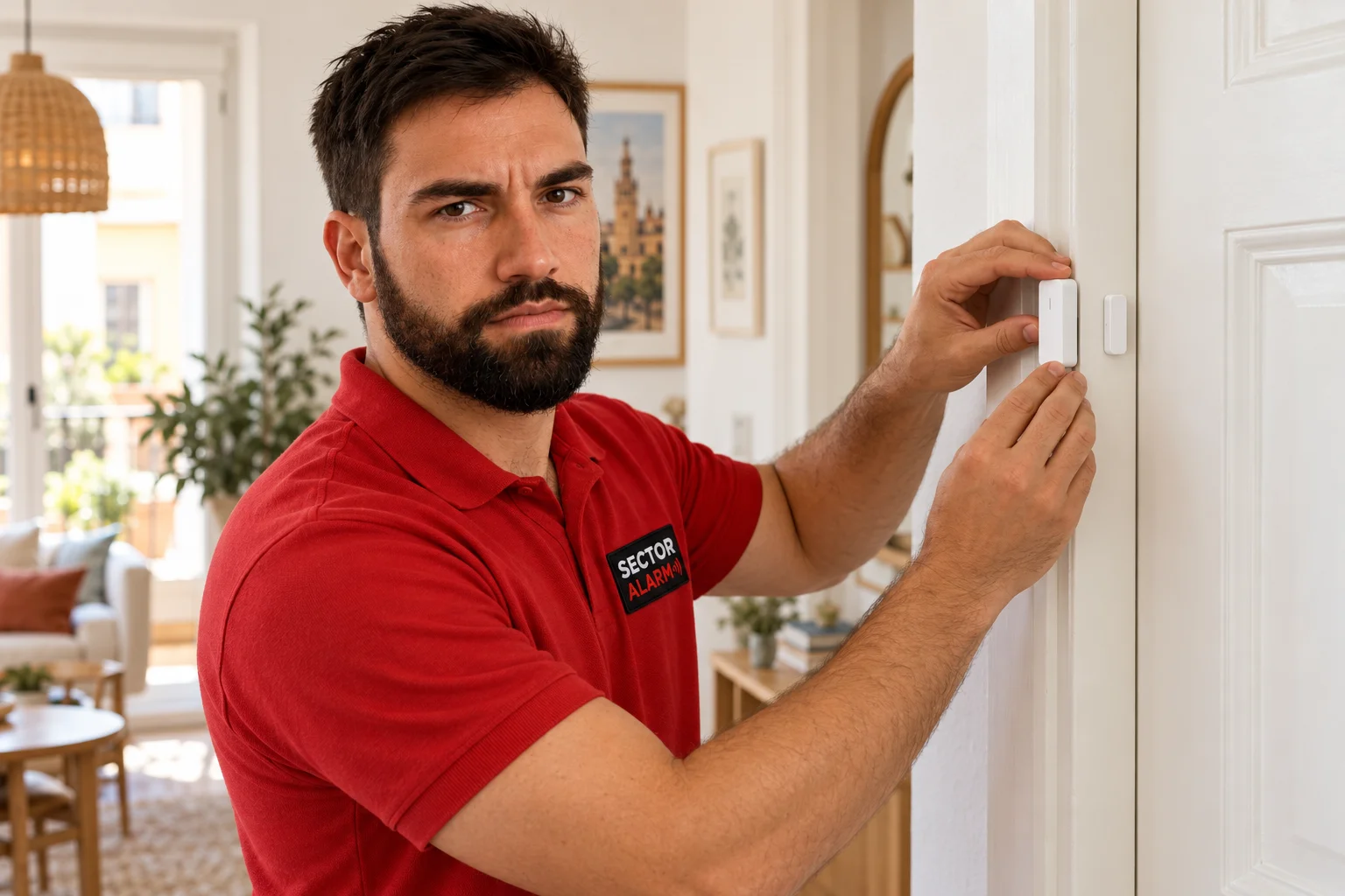 Ricardo explicando el uso de una alarma